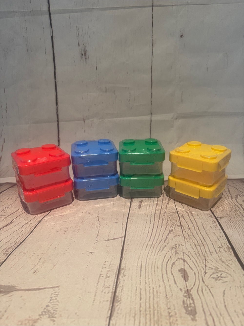NWT Teaching Tree 8 piece Small Lego style organizer containers